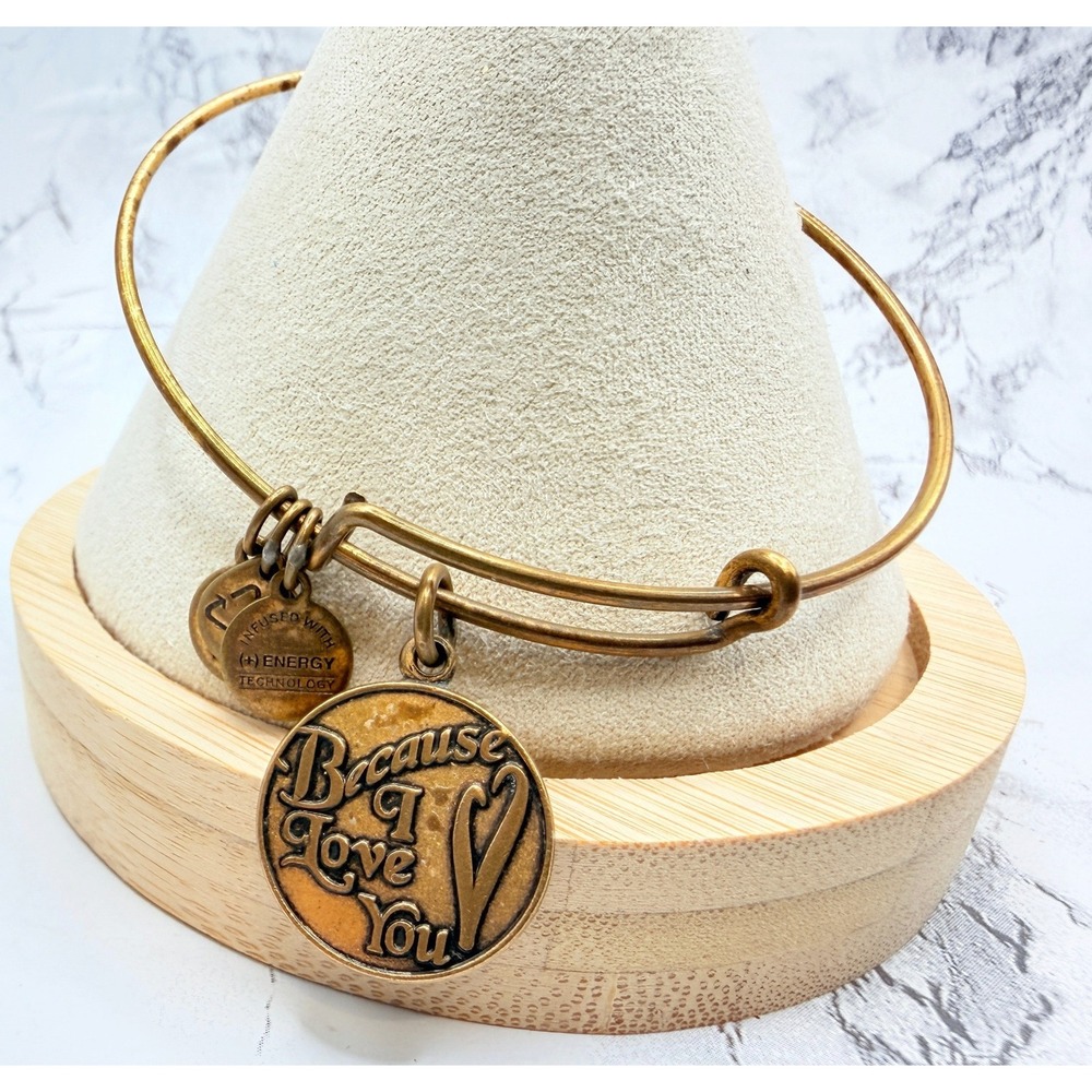 Alex and Ani Because I Love You Charm Bangle RafaELIAN Gold Expandable